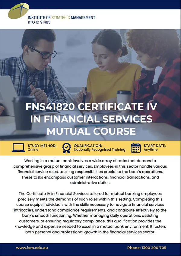 FNS41820 Certificate Iv in Finance and Mortgage Broking Services Mutual course guide download