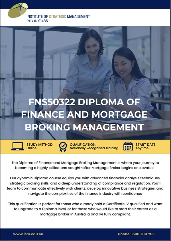 FNS50322 Diploma of Finance and Mortgage Broking course guide download